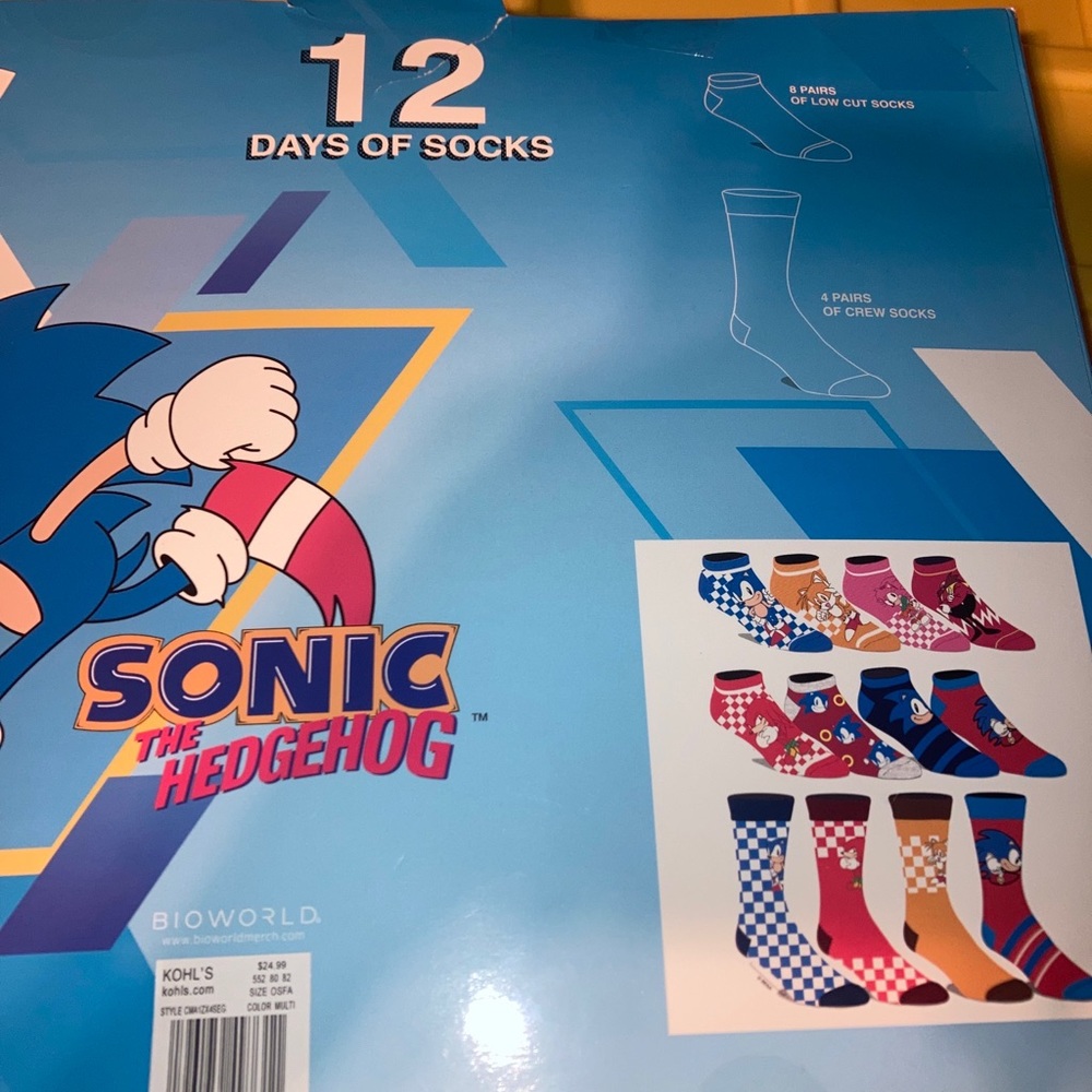 Sonic 12 days of socks mens (10-13)